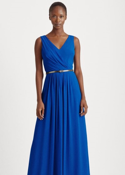 Vestido De Noche Ralph Lauren Mujer Azules - Georgette Sleeveless - CHIGV8645